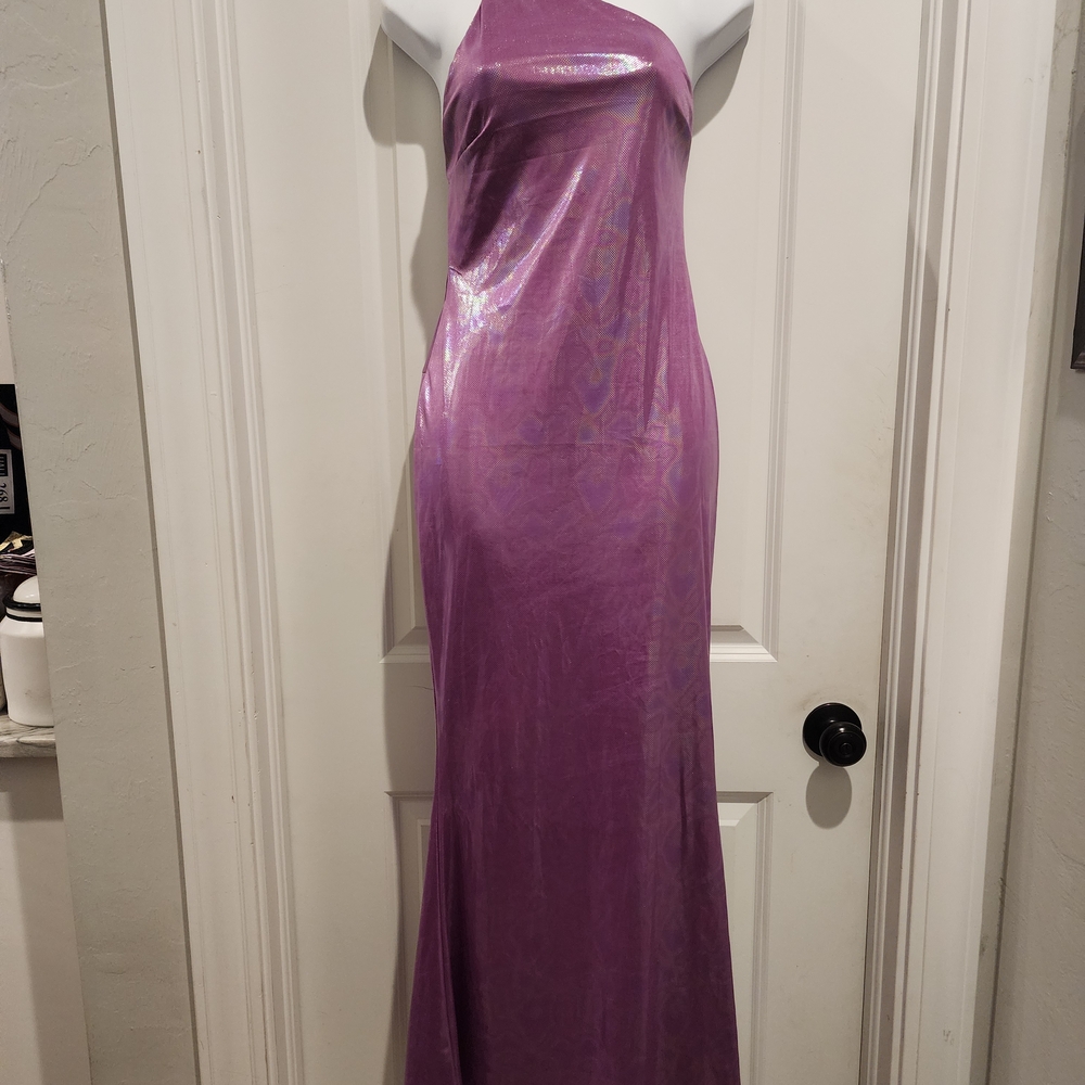Purple Halter Neck Gown
